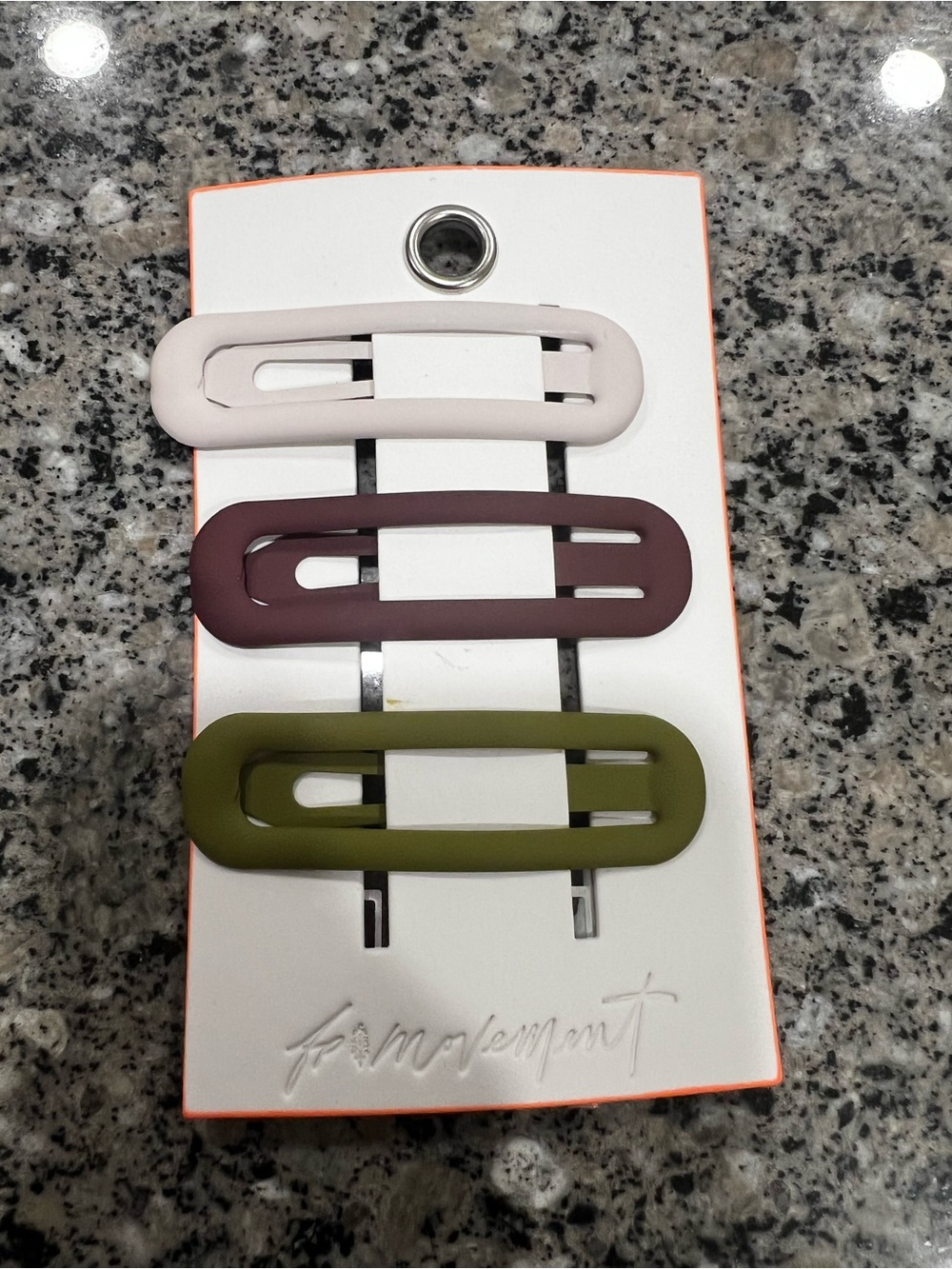 Free People  Matte Oval Hair Clips - Cream, Burgundy, Olive